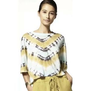YOUNG FABULOUS & BROKE Karla Crop Linen Tee Shirt - Olive Harmony - XS